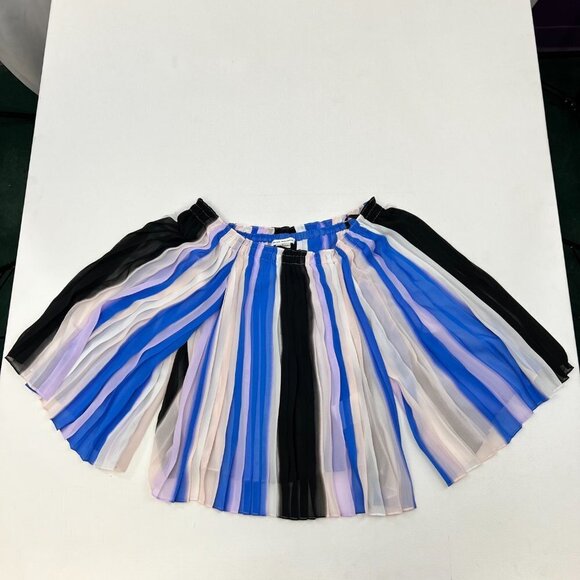 Club Monaco Womens Multicolor Striped Off The Shoulder Blouse Top Size 0 - Picture 1 of 9